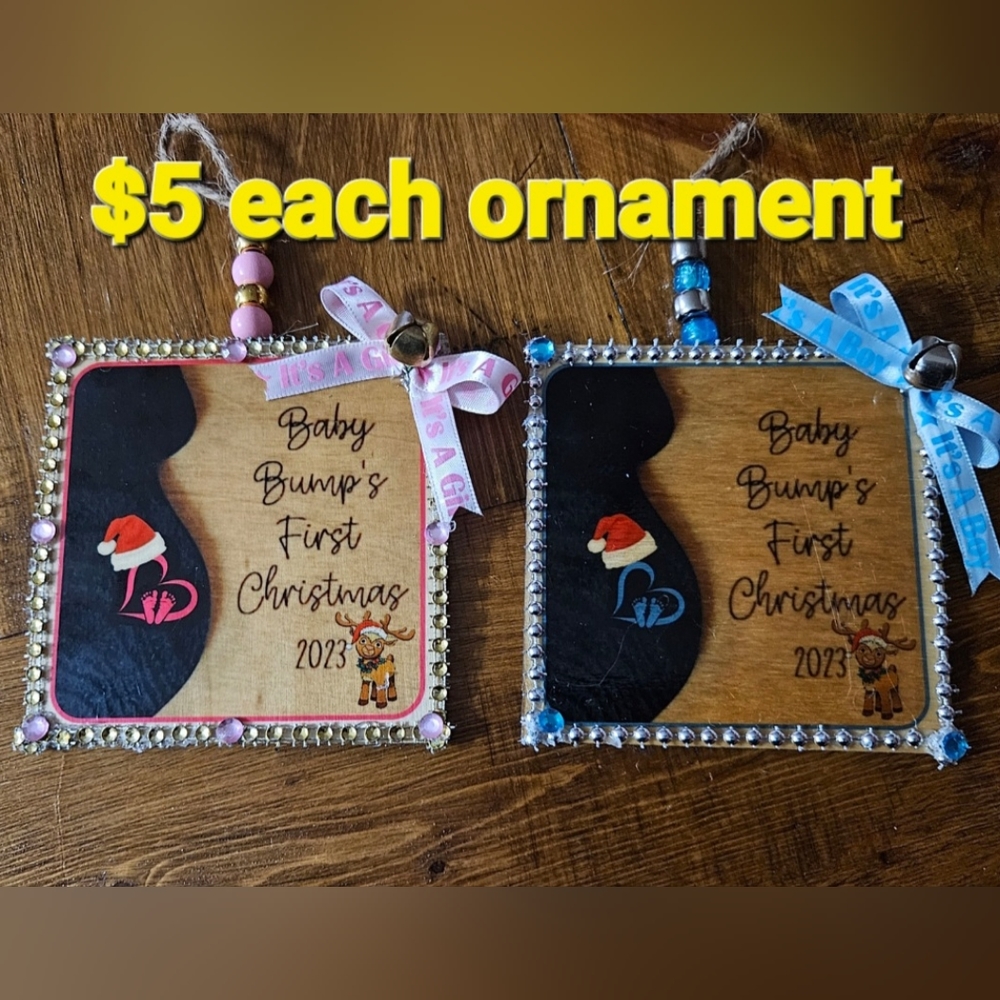 2 pc My First Christmas Baby   Ornaments